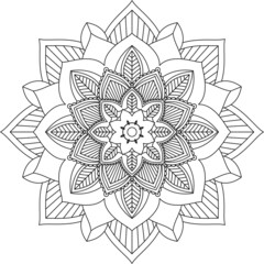 Easy Mandala coloring book simple and basic for beginners, seniors and children. Set of Mehndi flower pattern for Henna drawing and tattoo. Decoration in ethnic oriental, Indian style.