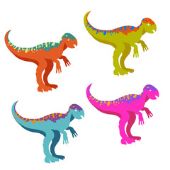 Allosaurus. Vector illustration of large prehistoric animals.