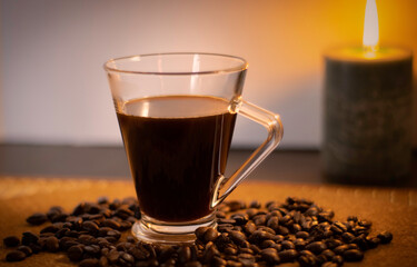 cup of coffee and beans