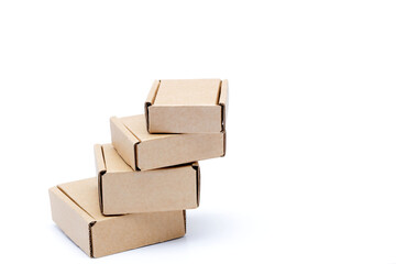 Cardboard boxes isolated on white background