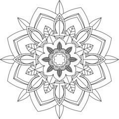 Easy Mandala coloring book simple and basic for beginners, seniors and children. Set of Mehndi flower pattern for Henna drawing and tattoo. Decoration in ethnic oriental, Indian style.