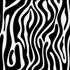 Seamless pattern textured with Zebra skin print. Animal Markings for backgrounds, texture, wallpaper, textile, clothing. Black and white.