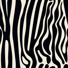 Seamless pattern with Zebra fur texture. Black and white.