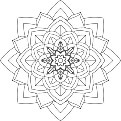 Easy Mandala coloring book simple and basic for beginners, seniors and children. Set of Mehndi flower pattern for Henna drawing and tattoo. Decoration in ethnic oriental, Indian style.