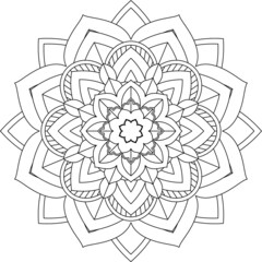 Easy Mandala coloring book simple and basic for beginners, seniors and children. Set of Mehndi flower pattern for Henna drawing and tattoo. Decoration in ethnic oriental, Indian style.