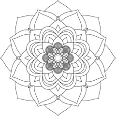 Easy Mandala coloring book simple and basic for beginners, seniors and children. Set of Mehndi flower pattern for Henna drawing and tattoo. Decoration in ethnic oriental, Indian style.