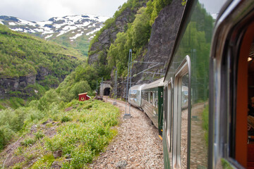 Fototapeta premium Flambana in Norway, beautiful scenic train route