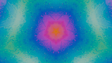Abstract kaleidoscope background. Beautiful multicolor kaleidoscope texture. Unique and inimitable design. Geometrical symmetrical ornament.