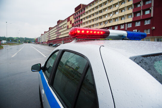 Police Car During Patrol Service