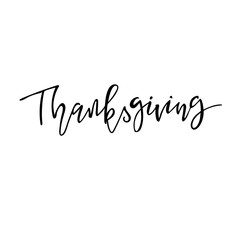 Thanksgiving day isolated handdrawn lettering vector EPS10
