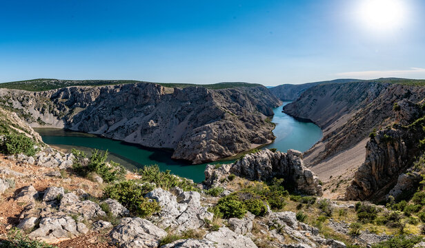Zrmanja River in northern Dalmatia, Croatia is famous for its crystal clear waters and countless waterfalls surrounded by a deep canyon.