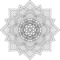Easy Mandala coloring book simple and basic for beginners, seniors and children. Set of Mehndi flower pattern for Henna drawing and tattoo. Decoration in ethnic oriental, Indian style.