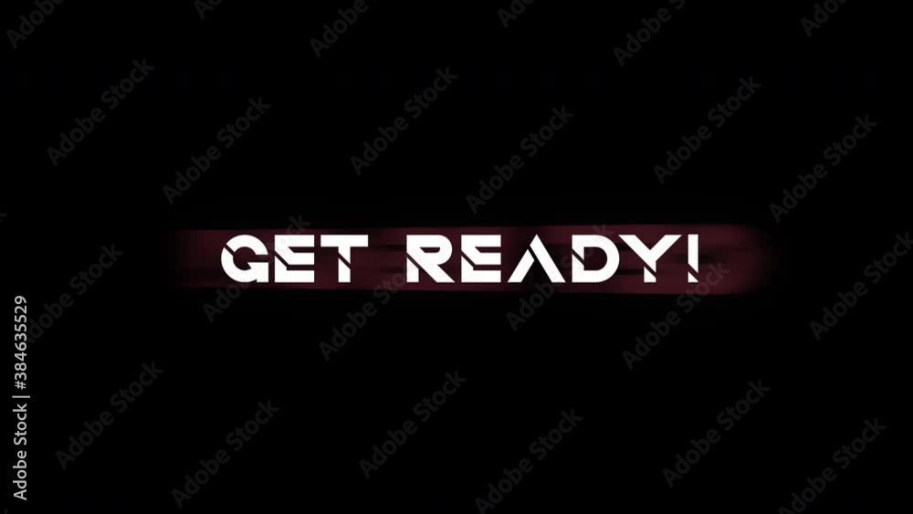 Leinwandbilder retro videogame get ready text words on old tv glitch interference screen ... new quality universal 