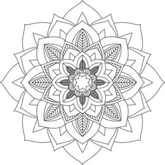 Easy Mandala coloring book simple and basic for beginners, seniors and children. Set of Mehndi flower pattern for Henna drawing and tattoo. Decoration in ethnic oriental, Indian style.