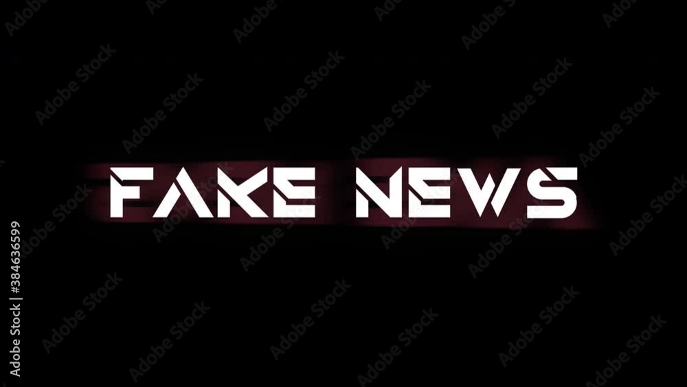 Poster fake news glitch text animation background, loop