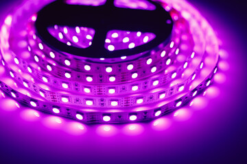 led strip purple light roll
