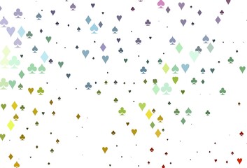Light Multicolor, Rainbow vector texture with playing cards.
