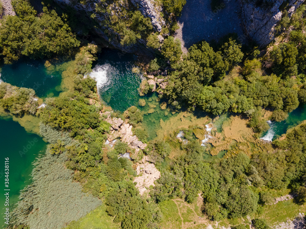 Canvas Prints Zrmanja River in northern Dalmatia, Croatia is famous for its crystal clear waters and countless waterfalls surrounded by a deep canyon.