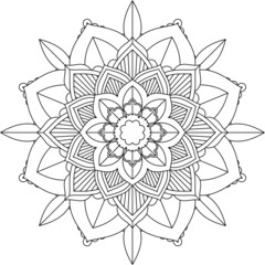 Easy Mandala coloring book simple and basic for beginners, seniors and children. Set of Mehndi flower pattern for Henna drawing and tattoo. Decoration in ethnic oriental, Indian style.