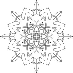 Easy Mandala coloring book simple and basic for beginners, seniors and children. Set of Mehndi flower pattern for Henna drawing and tattoo. Decoration in ethnic oriental, Indian style.
