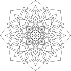 Easy Mandala coloring book simple and basic for beginners, seniors and children. Set of Mehndi flower pattern for Henna drawing and tattoo. Decoration in ethnic oriental, Indian style.