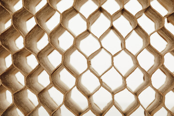 honeycomb cells of cardboard stiffening rib background