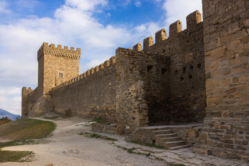 Fototapeta na wymiar The Consul's castle in the Genoese fortress in Sudak, Crimea.