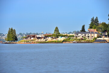 Lake Front Homes at Meydenbaur bay at Bellevue, Washington State-USA