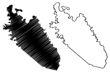 Garrard County, Kentucky (U.S. county, United States of America, USA, U.S., US) map vector illustration, scribble sketch Garrard map