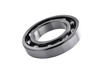 ball bearing on a white background close-up, blur as an artistic device