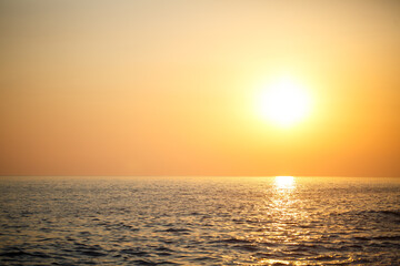 Beautiful sunset ocean horizon landscape. sunset horizon sea view. Sea sunset view