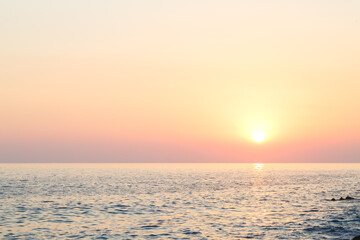 Beautiful sunset ocean horizon landscape. sunset horizon sea view. Sea sunset view