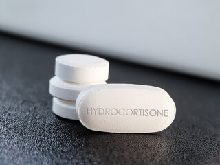 Obraz na płótnie Canvas Hydrocortisone Pill Hormone cortisol Medication