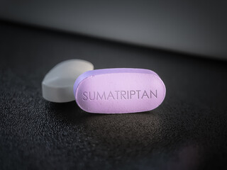 Obraz na płótnie Canvas Sumatripitan Pill for Migraine treatment