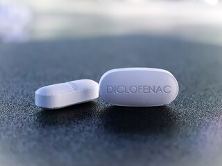 Obraz na płótnie Canvas Diclofenac Tablet pill Painkiller NSAID