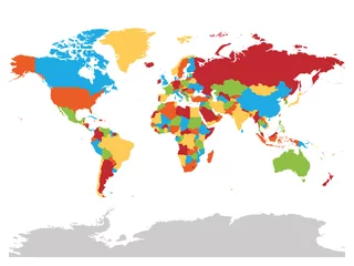 Weltkarte. Hochdetaillierte leere politische Karte der Welt. 5-Farben-Schema-Vektorkarte auf weißem Hintergrund © pyty