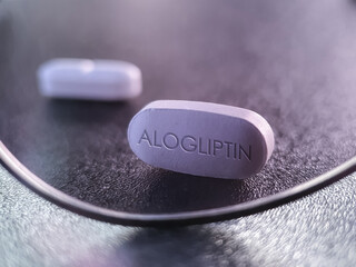 Obraz na płótnie Canvas Alogliptin Medication Tablet Pill