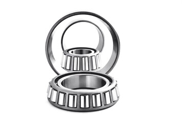 roller bearing on a white background close-up, blur as an artistic device