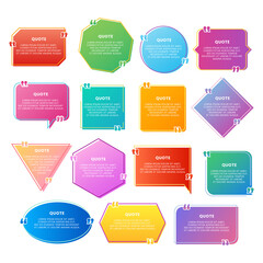 colorful gradient of quote box vector