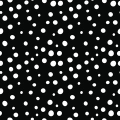 seamless pattern with white peas on a black background