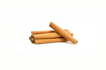 Cinnamon sticks isolated on white background