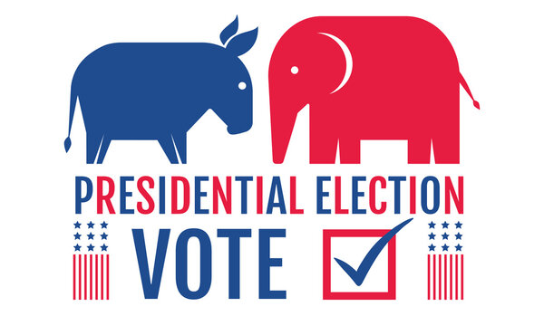Donkey and elephant. Elections 2020.