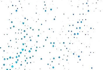 Light BLUE vector background with cards signs.