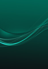 Abstract background waves. Black and teal green abstract background for wallpaper or business card