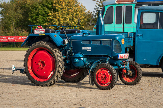 PAAREN IM GLIEN, GERMANY - OCTOBER 03, 2020: The tractor Lanz Bulldog. Die Oldtimer Show 2020.