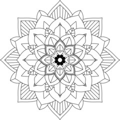 Easy Mandala coloring book simple and basic for beginners, seniors and children. Set of Mehndi flower pattern for Henna drawing and tattoo. Decoration in ethnic oriental, Indian style.