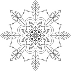 Easy Mandala coloring book simple and basic for beginners, seniors and children. Set of Mehndi flower pattern for Henna drawing and tattoo. Decoration in ethnic oriental, Indian style.