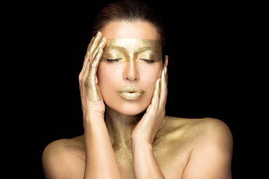 Gold based spa skincare treatment concept