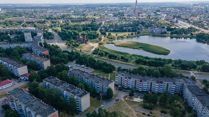 city ​​landscape drone shooting Belarus