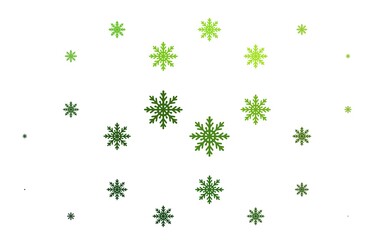 Light Green vector cover with beautiful snowflakes.
